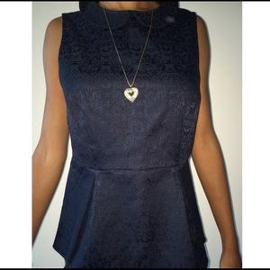 J.Crew Navy Blue Peplum Top blouse